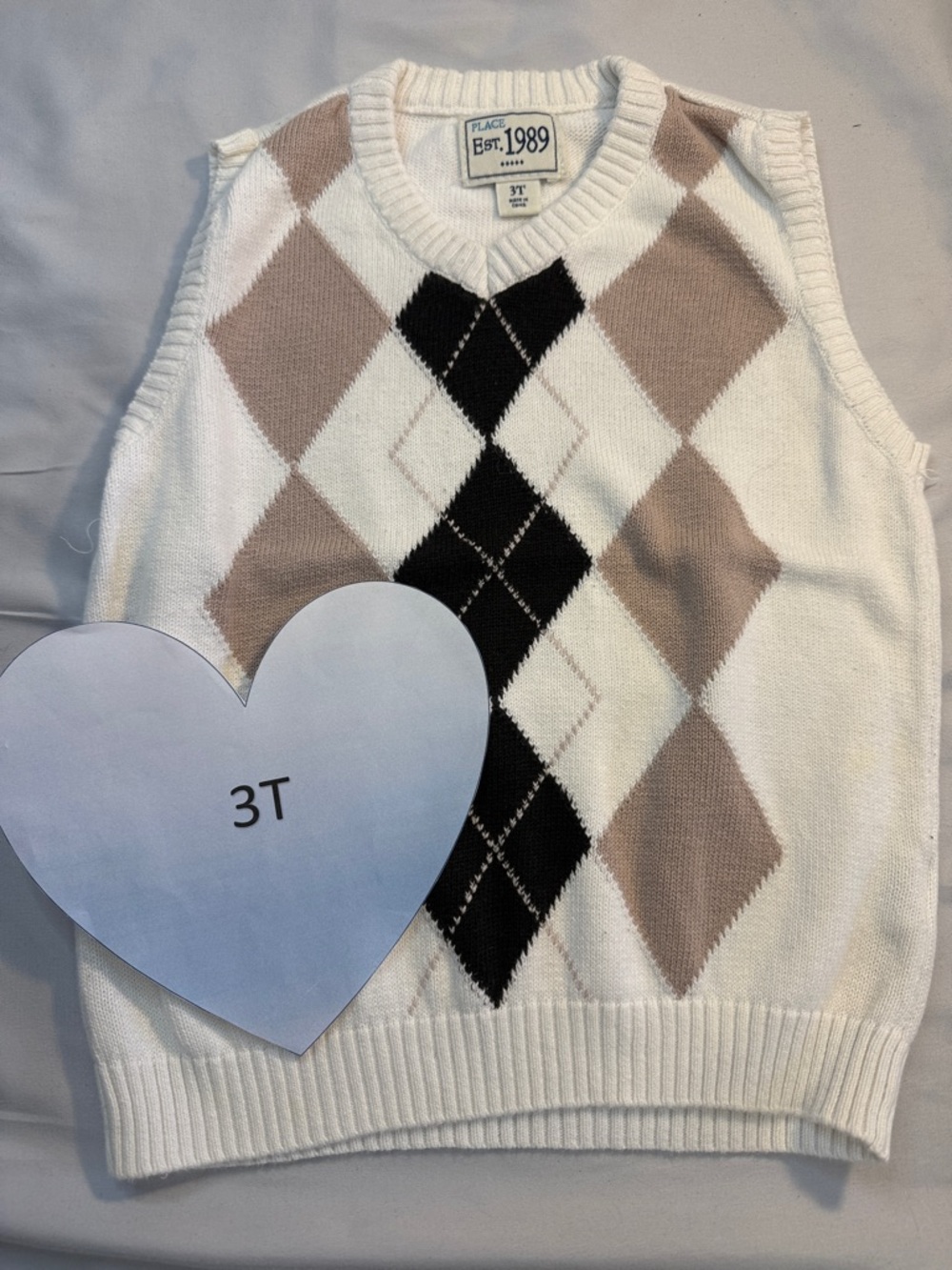 1989 Place - Knit vest with argyle design